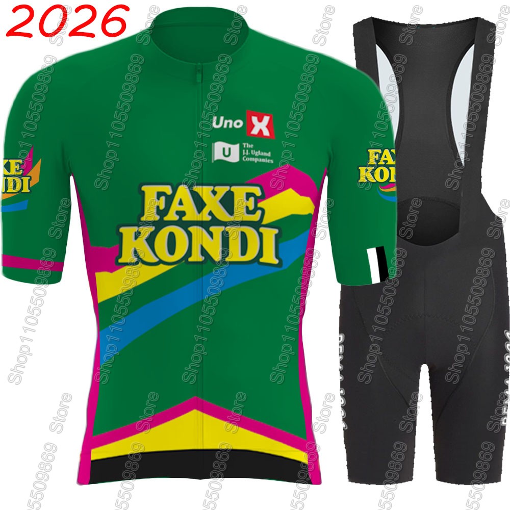 Wellness X - UNO X 2026プロチームサイクリングジャージセット サマーノルウェーグリーン ウェア メンズキット